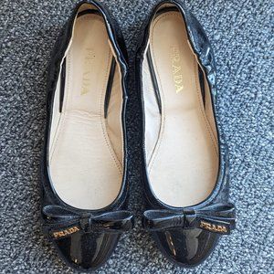 Prada Patent Leather Ballet Flats (Size 35.5 *see note)